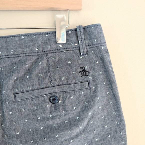 Original Penguin Chambray Shorts Men Size 34 (US) Classic‎ Fit 8" Inseam - Picture 7 of 12